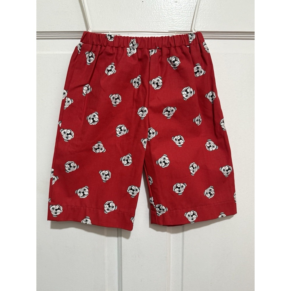 NWOT Boys Red Bulldogs Georgia Mascot Shorts Pants Elastic Waist Size 2T